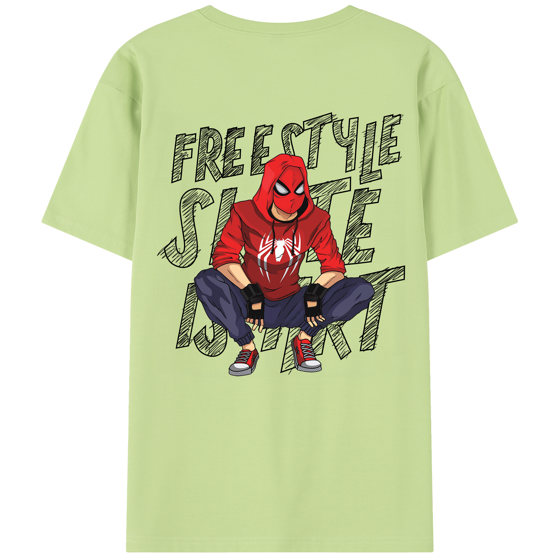 （画像用） Spider Man スパイダーマン 綿100％半袖Tシャツ（背面プリント）